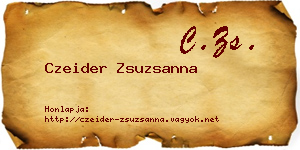 Czeider Zsuzsanna névjegykártya